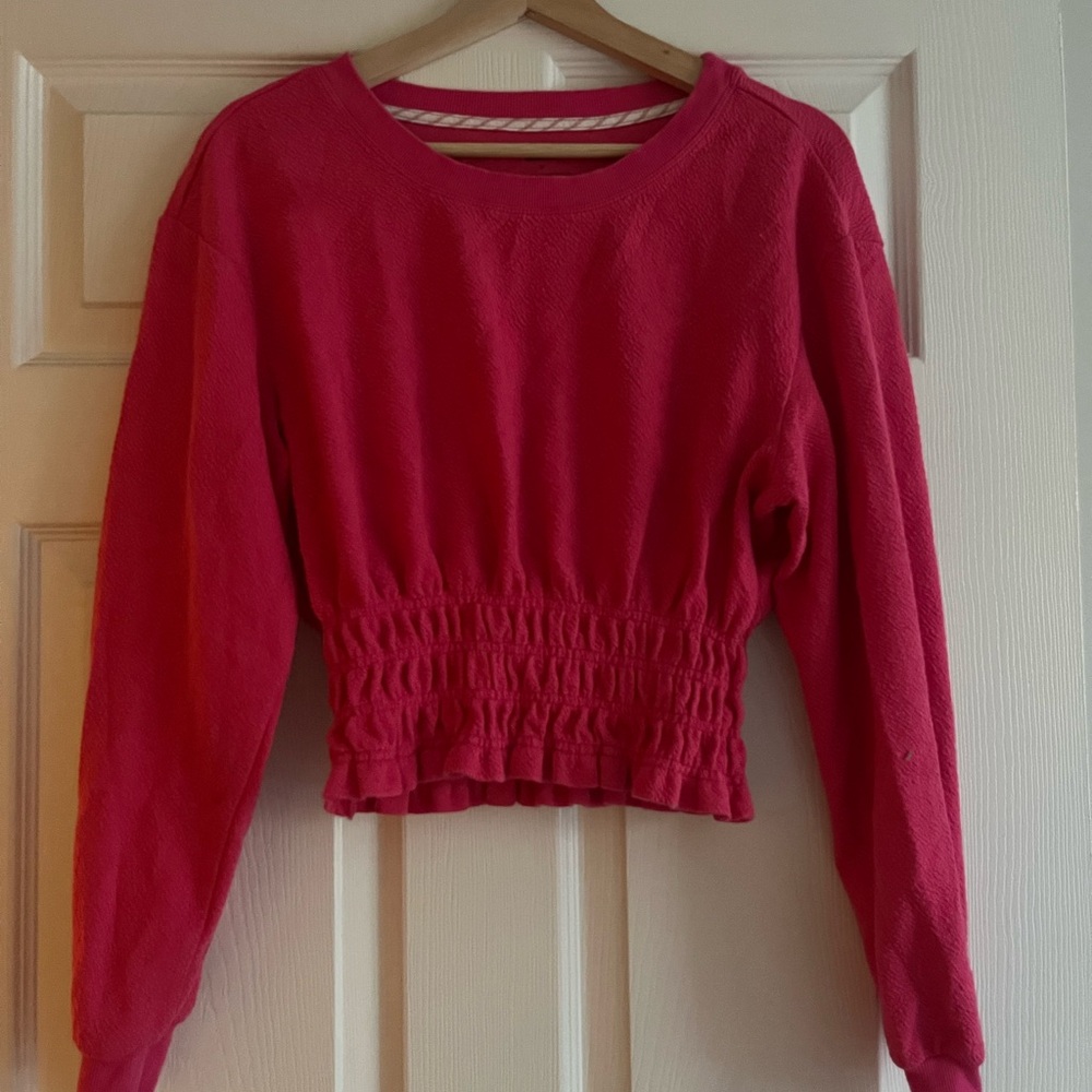 Anthropologie Maeve Pink Crew Neck Top